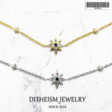 925 Silver Link Chain Bracelet with Colorful Zirconia, Romantic Lucky Gift