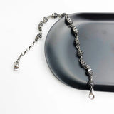 Skull Pave Zirconia Chain Bracelet 925 Sterling Silver
