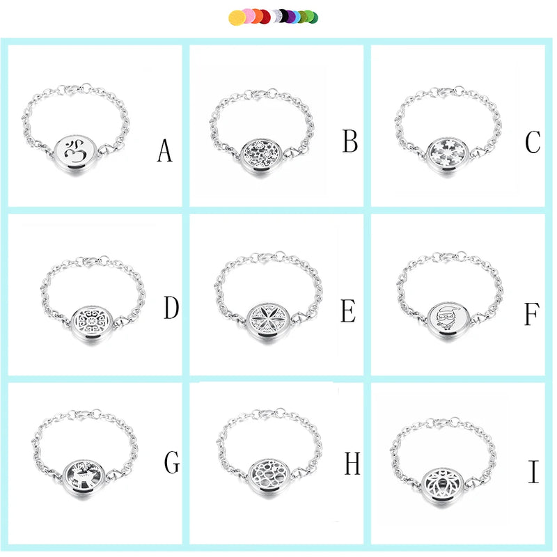 Essential Oil Diffuser Locket Bangle Bracelet