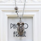 925 Sterling Silver Big and Small Owl Link Chain Necklace, Romantic Gift
