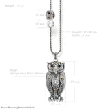 925 Sterling Silver Big and Small Owl Link Chain Necklace, Romantic Gift