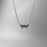 Sterling Silver Chain Necklace with Bow Knot Pendant