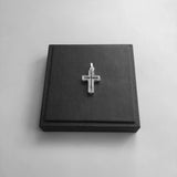 Link Chain Necklace Cross Pave 925 Sterling Silver Jewelry