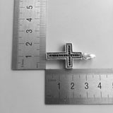 Link Chain Necklace Cross Pave 925 Sterling Silver Jewelry