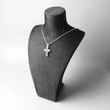 Link Chain Necklace Cross Pave 925 Sterling Silver Jewelry