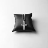 Link Chain Necklace Cross Pave 925 Sterling Silver Jewelry