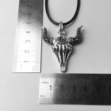 Bull Skull Link Chain Necklace, 925 Sterling Silver European Punk Jewelry