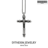 Skull Cross Pave 925 Silver Necklace, Vintage Gift For Men Women