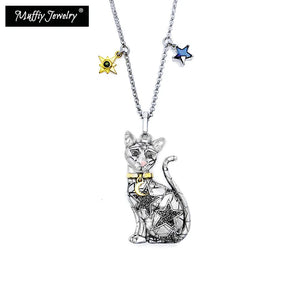 Magic Cat Pendant 925 Sterling Silver Chain Necklace