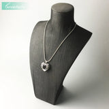 925 Sterling Silver Winged Heart Pendant Necklace, Romantic Crystal Jewelry