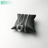 925 Sterling Silver Winged Heart Pendant Necklace, Romantic Crystal Jewelry