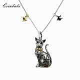 Magic Cat Pendant Necklace 925 Sterling Silver Women Jewelry