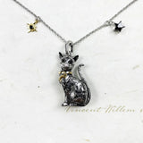 Magic Cat Pendant Necklace 925 Sterling Silver Women Jewelry