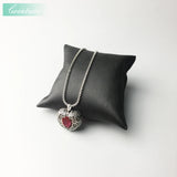 Red Crystal Heart Pendant Necklace | 925 Sterling Silver Romantic Jewelry