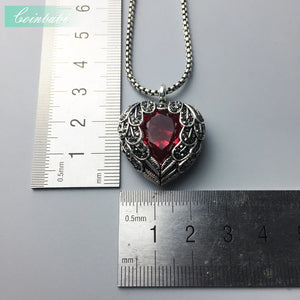 Red Crystal Heart Pendant Necklace | 925 Sterling Silver Romantic Jewelry