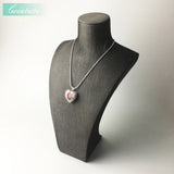 Red Crystal Heart Pendant Necklace | 925 Sterling Silver Romantic Jewelry