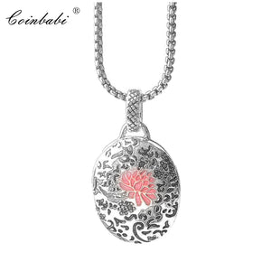 Link Chain Pendant Necklace Red Rose Flower Gift For Women