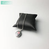 Link Chain Pendant Necklace Red Rose Flower Gift For Women