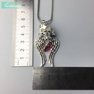 Skull King Pave Pendant Necklace, Heart 925 Sterling Silver Jewelry