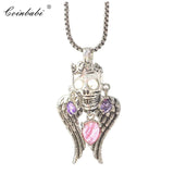Skull King Pave Pendant Necklace, Heart 925 Sterling Silver Jewelry