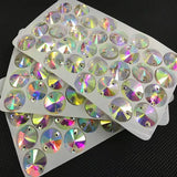 Round Rivoli Glass Crystal Sew-on Stone Flatback 2Holes Sewing Jewelry Bead