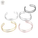 2pcs Stainless Steel Wire Bracelets Bangle 5 Colors Double Layer DIY