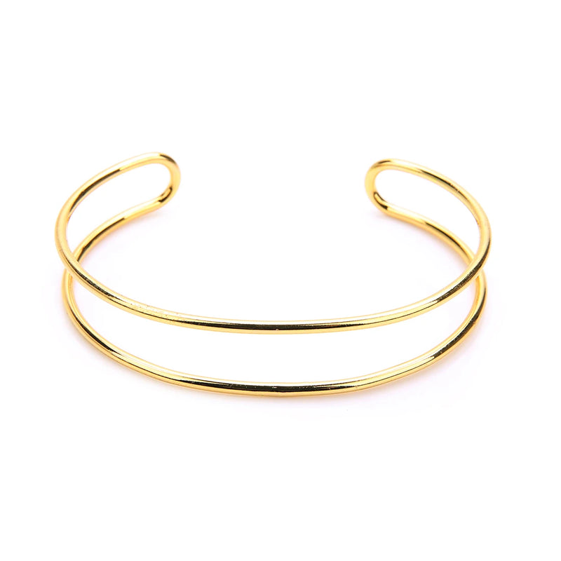 2pcs Stainless Steel Wire Bracelets Bangle 5 Colors Double Layer DIY