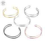2pcs Stainless Steel Wire Bracelets Bangle 5 Colors Double Layer DIY