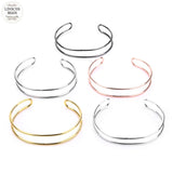 2pcs Stainless Steel Wire Bracelets Bangle 5 Colors Double Layer DIY