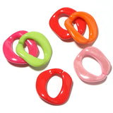 50pcs Acrylic Chain Rings Buckles Beaded Clasps for DIY Hand Bag Jewelry