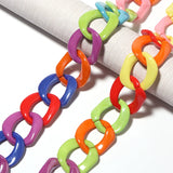 50pcs Acrylic Chain Rings Buckles Beaded Clasps for DIY Hand Bag Jewelry
