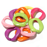 50pcs Acrylic Chain Rings Buckles Beaded Clasps for DIY Hand Bag Jewelry