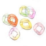 50pcs Matte Transparent Acrylic Beaded Buckle Clasps for DIY Jewelry Making