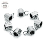 Linsoir Charm Beads Stainless Steel Double Hole Spacer Beads for DIY Jewelry