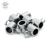Linsoir Charm Beads Stainless Steel Double Hole Spacer Beads for DIY Jewelry