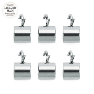 Linsoir Charm Beads Stainless Steel Double Hole Spacer Beads for DIY Jewelry