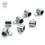 Linsoir Charm Beads Stainless Steel Double Hole Spacer Beads for DIY Jewelry