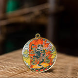 Lion Face Dakini Thangka Pendant Portable Copper Amulet