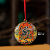 Lion Face Dakini Thangka Pendant Portable Copper Amulet