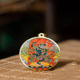 Lion Face Dakini Thangka Pendant Portable Copper Amulet