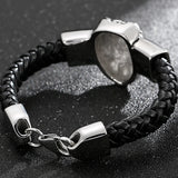 Lion Head Men's Leather Bracelet Stainless Steel Hand Accessories