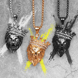 Lion King Animal Mens Long Necklace Chain Stainless Steel Hip Hop Jewelry Gift