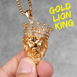 Lion King Animal Mens Long Necklace Chain Stainless Steel Hip Hop Jewelry Gift