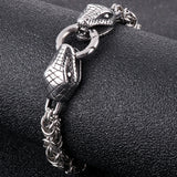 Men's Stainless Steel Lion Snake Dragon Skull Head Bracelet