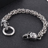 Men's Stainless Steel Lion Snake Dragon Skull Head Bracelet
