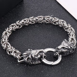 Men's Stainless Steel Lion Snake Dragon Skull Head Bracelet