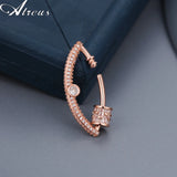 Copper Micro Pave Zirconia Spiral Clasps Hooks Jewelry Making