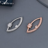 Copper Micro Pave Zirconia Spiral Clasps Hooks Jewelry Making