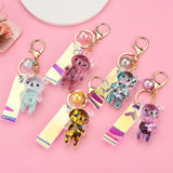 Glitter Bear Quicksand Keyring Acrylic Key Fob Pendant Couples Gift