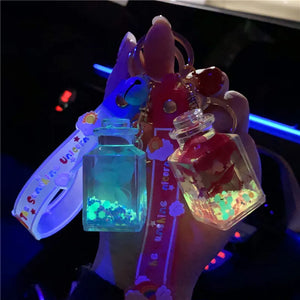 Luminous Perfume Floating Bottle Keychain Pendant